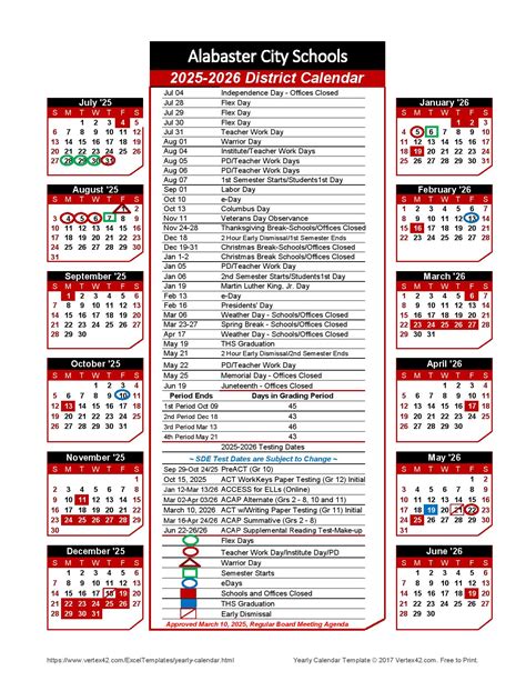 Alabaster City Schools Calendar 24 25