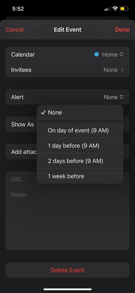 Alert Calendar Iphone