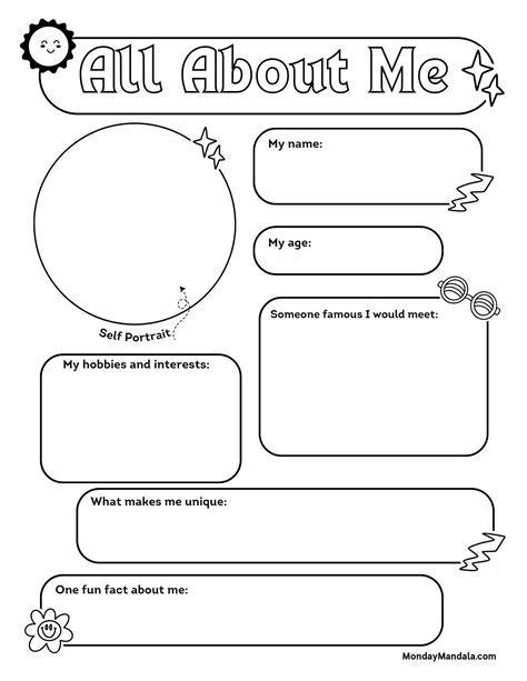All About Me Printable Worksheet