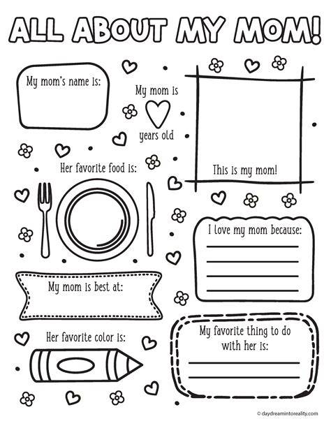 All About My Mom Printable