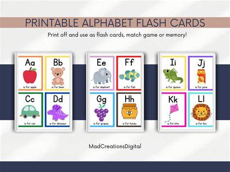 Alphabet Flash Cards Printable