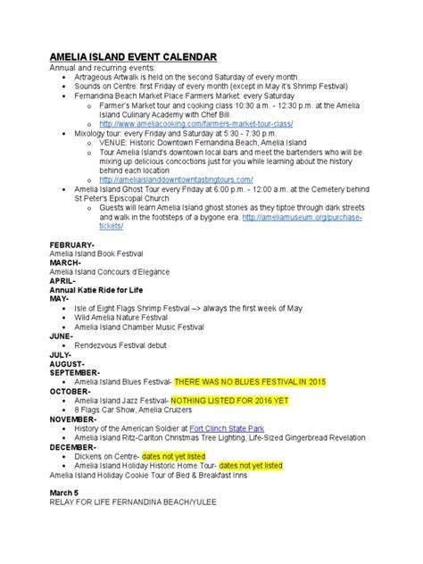Amelia Island Calendar Of Events