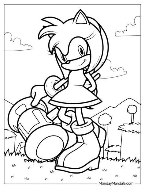 Amy Rose Printable Coloring Pages