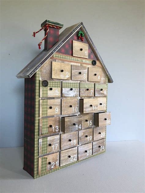 Antique Advent Calendar Wooden