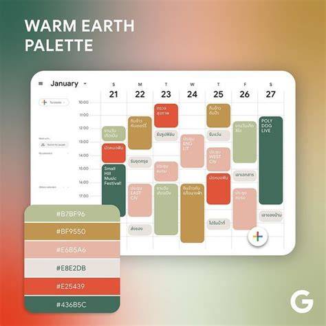 Apple Calendar Color Palette