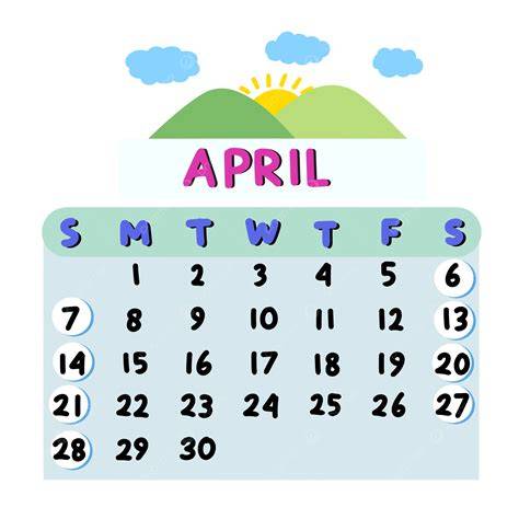 April Calendar Clipart