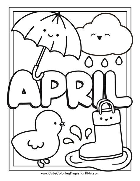 April Colouring Pages