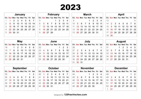 2023 calendar with week numbers excel