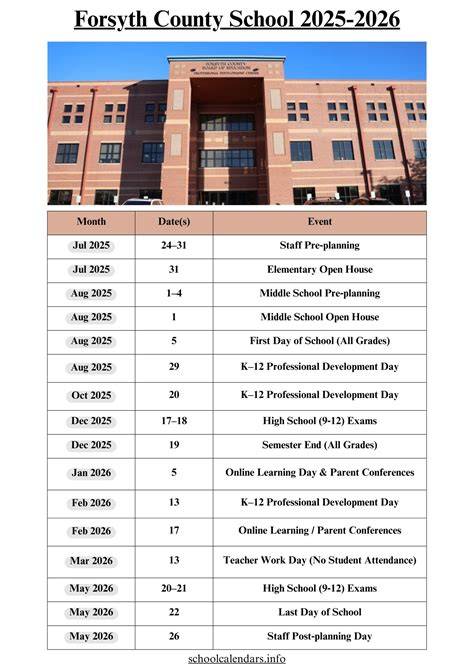 forsyth county schools calendar