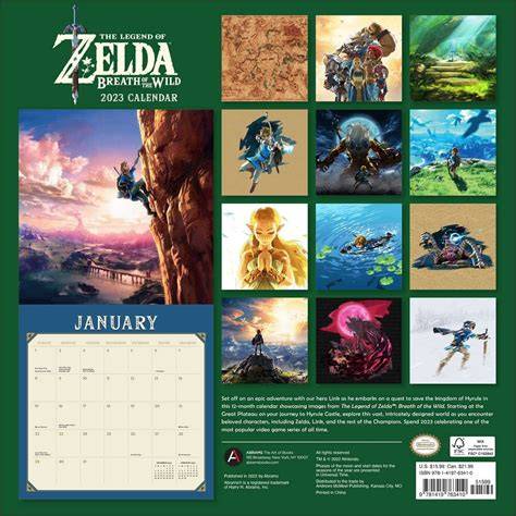 legend of zelda calendar