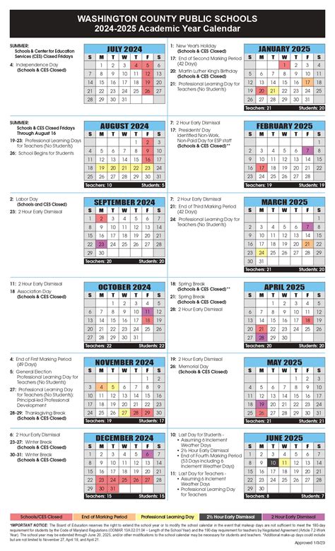 washington county public schools calendar