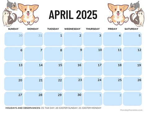 april 2025 calendar