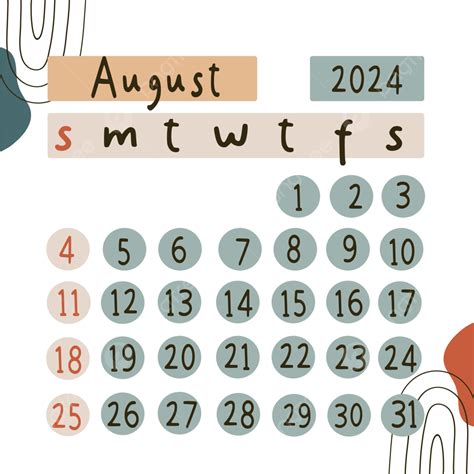 august 2024 calendar