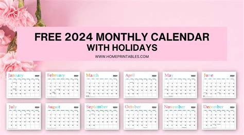 calendar 2024 with holidays