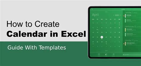 create calendar in excel
