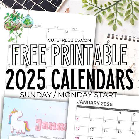 free 2025 calendar by mail