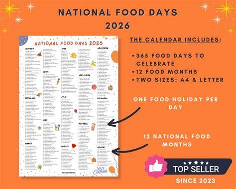 national food day calendar