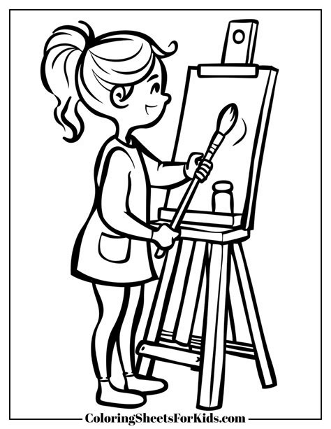 Artist Coloring Sheets