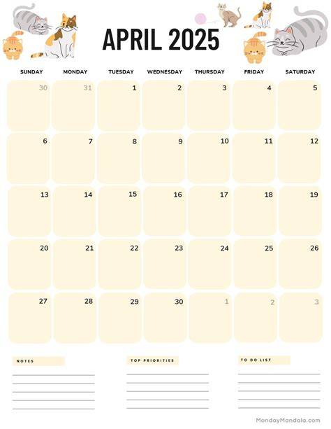 april 2025 calendar printable pdf