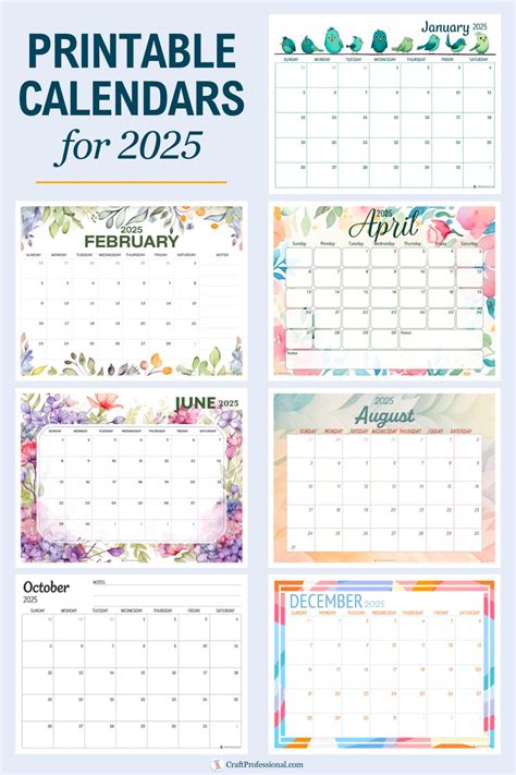 free printable 2025 calendar printable