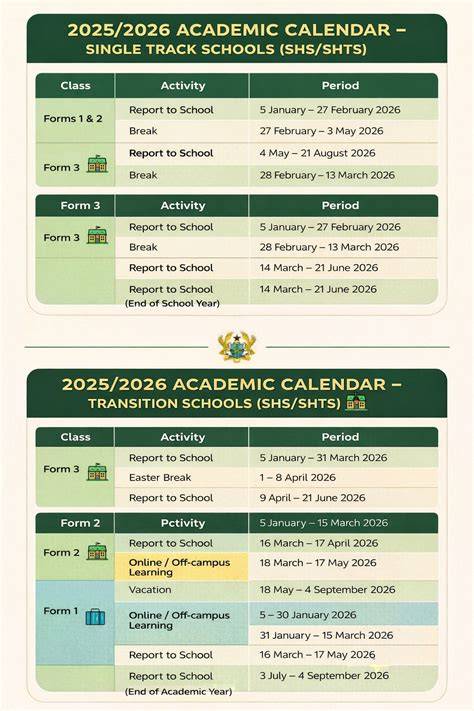 new school academic calendar