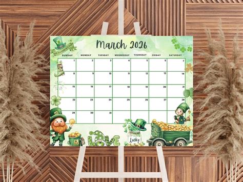 saint patrick day calendar
