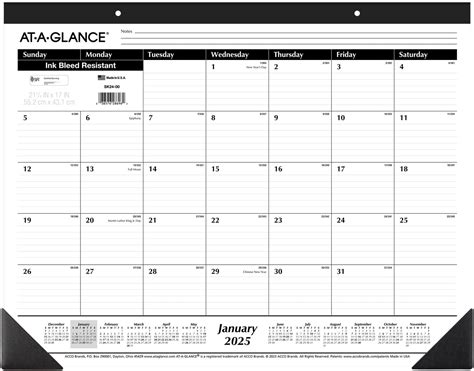 At A Glance 2025 Desk Calendar