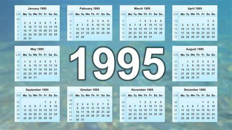 Aug 1995 Calendar