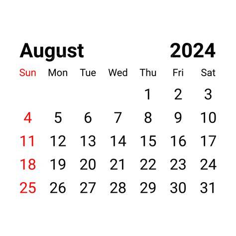 August 2024 Calender
