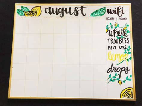 August Calendar Themes