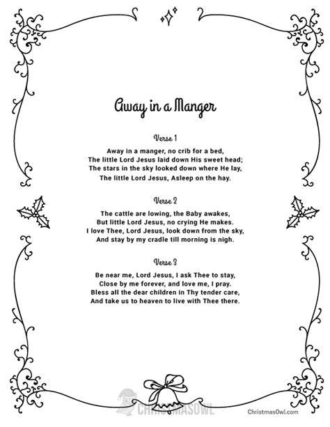 Away In A Manger Lyrics Printable
