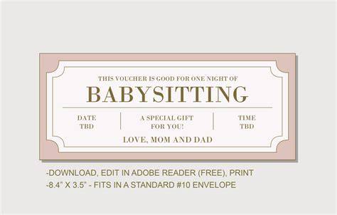 Babysitting Tickets Printable