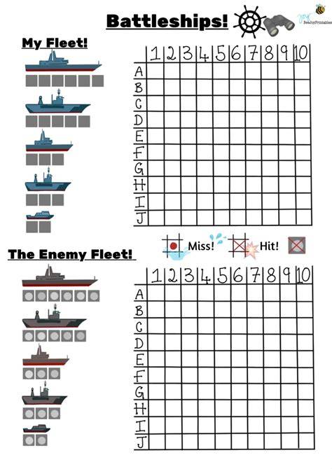 Battleships Game Printable