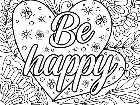 Be Happy Colouring Pages