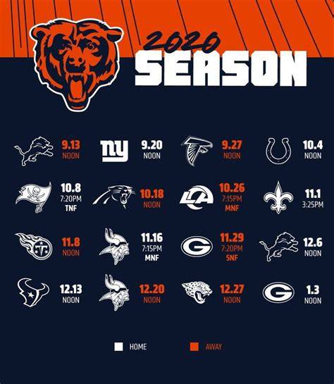 Bears Schedule Printable
