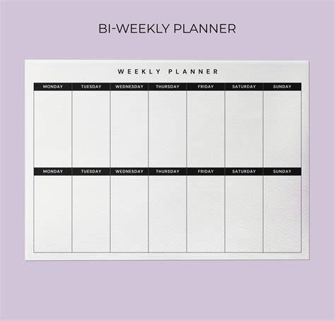 Bi Weekly Calendar
