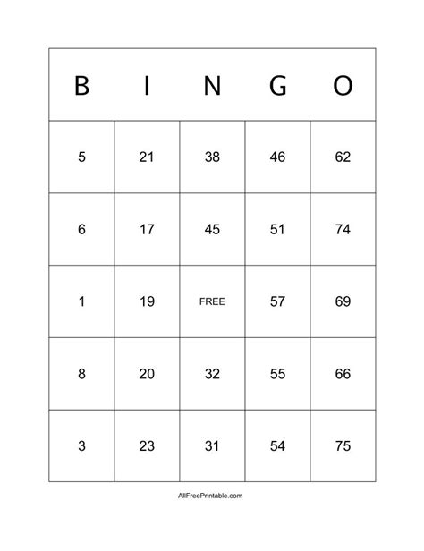 Bingo Printable Sheets Free
