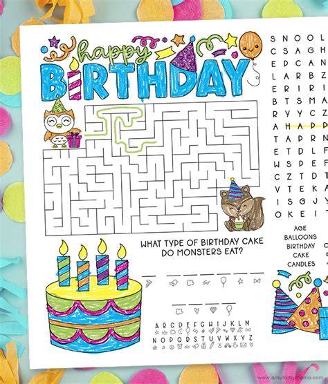 Birthday Activity Pages