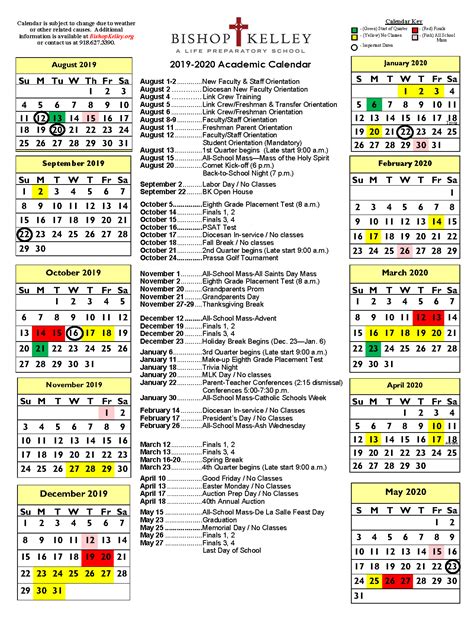 Bishop Lynch Calendar
