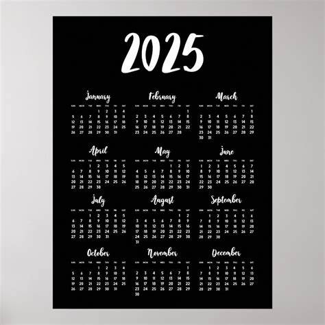 Black Calendar 2025