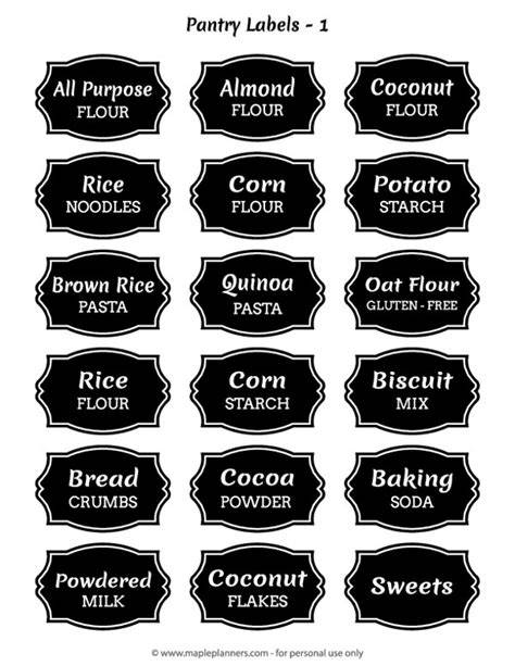 Black Printable Labels