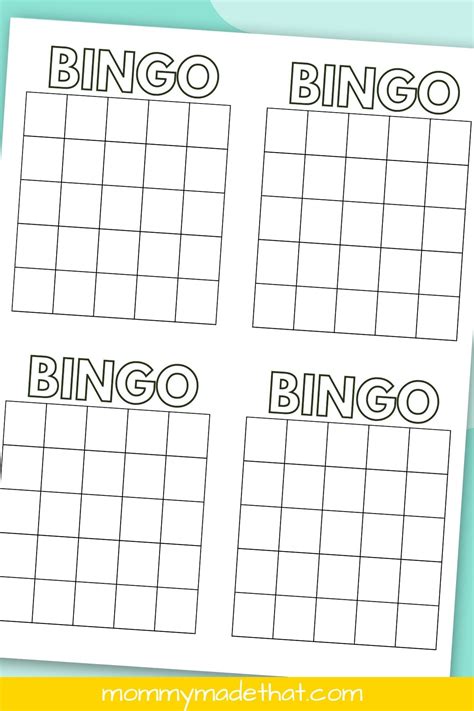 Blank Bingo Sheet Printable