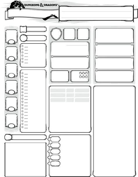 Blank Dnd Character Sheet Printable