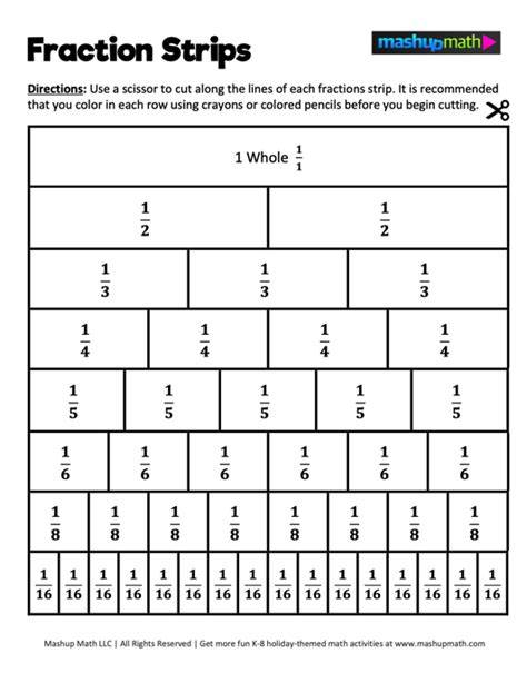 Blank Fraction Strips Printable Pdf