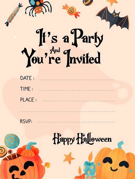 Blank Free Printable Halloween Party Invitations