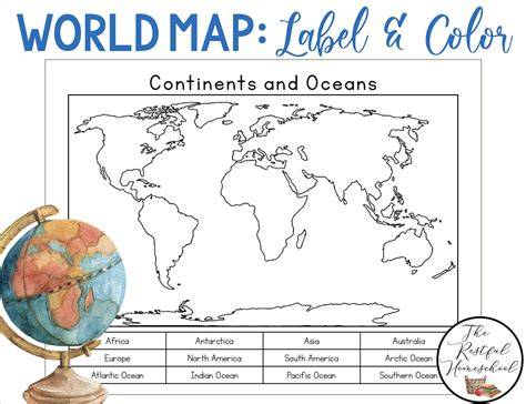 Blank Printable Continents And Oceans Map