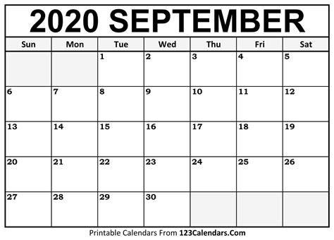 Blank September Calendar