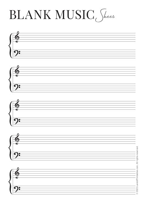 Blank Sheet Music Printable Free