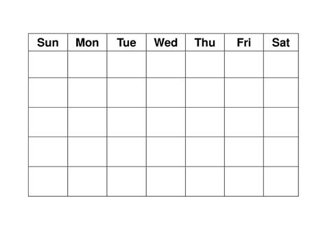 Blank Week Calendar Printable