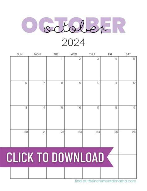 october 2024 calendar printable